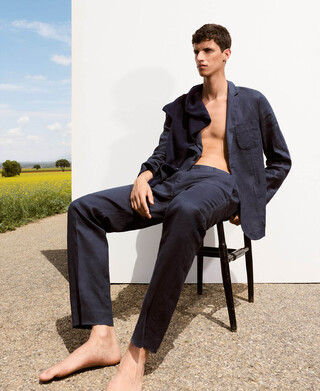 Linen tailored blazer