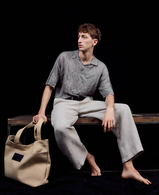 Fabric large shopper bag