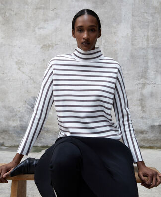 Striped jumper in cerrojillo knitted Striped jumper in cerrojillo knitted