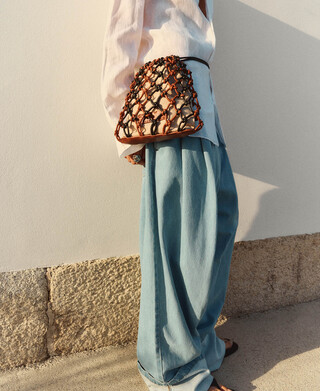 Nube knotted tubular crossbody