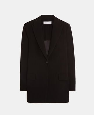 Lapel collar blazer with side button
