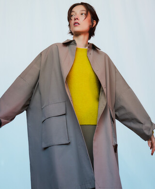 Trench-coat oversize à col revers pour femme