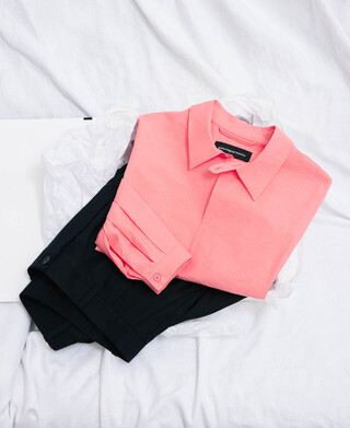 Half-placket oversize shirt