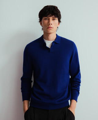 Merino wool long sleeve polo shirt man Merino wool long sleeve polo shirt man
