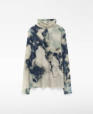 Funnel neck printed T-shirt woman Funnel neck printed T-shirt woman