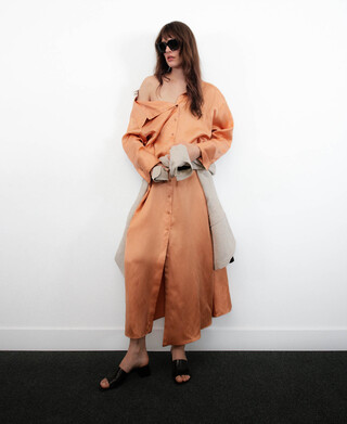 Vestido camisero cuello desestructurado