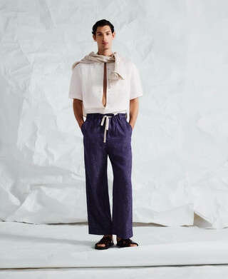 Pantal&oacute;n relaxed fit cord&oacute;n lino europeo