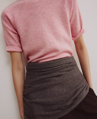 Melange-Strickpullover mit Merinowolle
