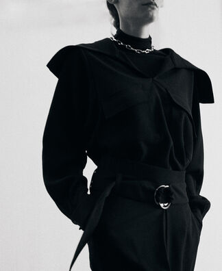 Shawl collar shirt with bat sleeves Shawl collar shirt with bat sleeves