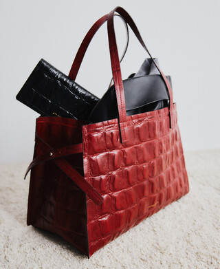 Mica croc-embossed citybag woman