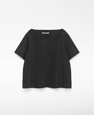 リラックスフィットのストライプトップ