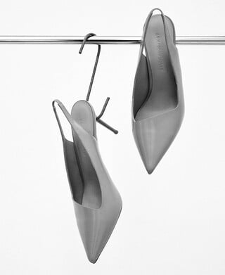 Zapato tac&oacute;n destalonado piel