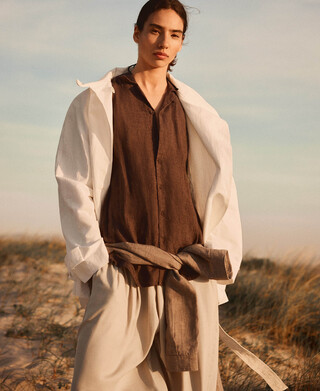 Funnel neck short trench coat