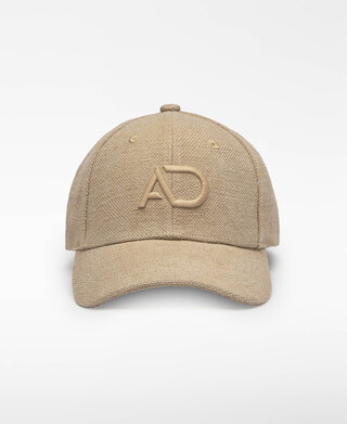 Linen and cotton embroidered logo cap