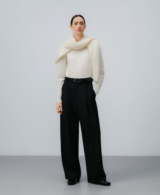 Merino wool crew collar sweater woman Merino wool crew collar sweater woman