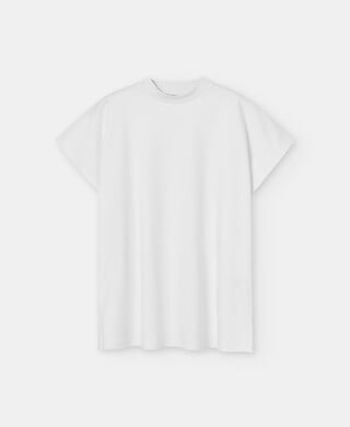 T-shirt com gola perkins em algodão orgânico