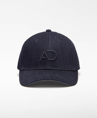 Embroidered logo denim cap