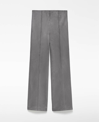 Faux suede flare trousers
