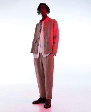 Straight trousers in linen