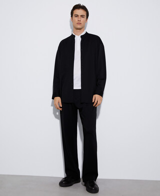 Mandarin collar knitted shirt Mandarin collar knitted shirt
