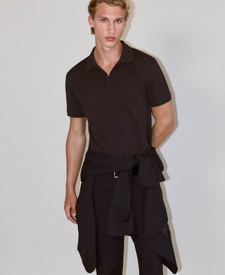 Organic cotton piqu&eacute; polo shirt