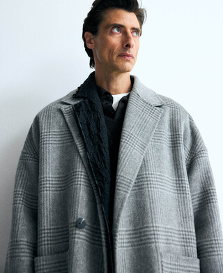 Doppelseitiger karierter Mantel für Herren Doppelseitiger karierter Mantel für Herren