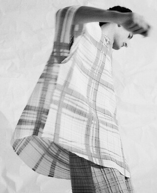 Camisa crinkle cuadros
