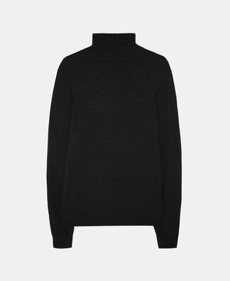 Turtleneck collar merino wool sweater