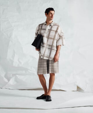 Camisa crinkle cuadros