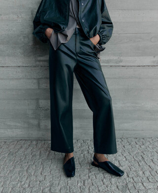 Leder nicht Leder straight pants