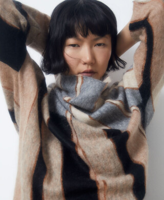 Mohair fabric intarsia sweater Mohair fabric intarsia sweater