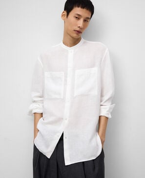Chemise à poches en lin européen homme