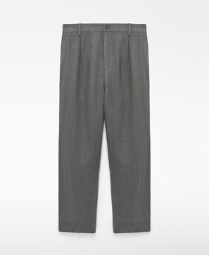 Pantal&oacute;n semi-jogger pinzas lino europeo