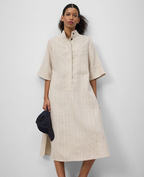 Adolfo Dominguez, Striped European linen maxi dress woman