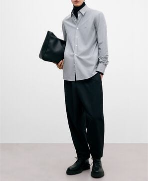 Camisa hombre en popelín de algodón