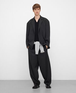 Crepe V-neck polo shirt man