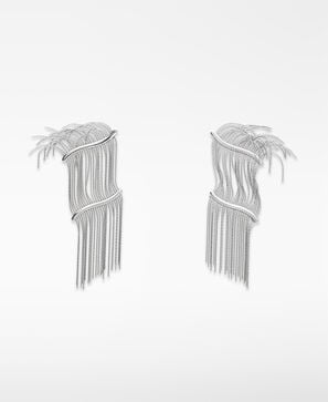 Articulated metal thread earrings