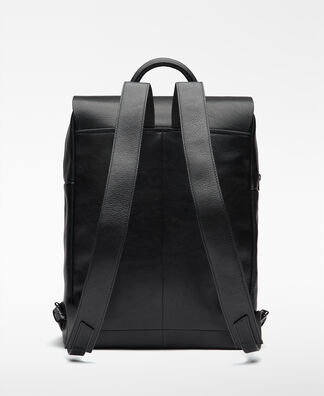 black leather work backpack men Full Grain Men's Business 14 inch Laptop Backpack Leather Backpack School Backpack book bag or travel companion on long journeys. Leather flap backpack