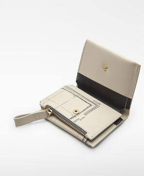 Cartera estampado mapa piel mujer