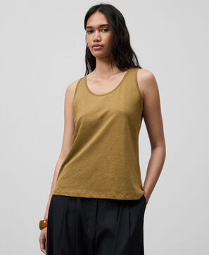 European linen sleeveless T-shirt woman