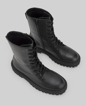 Leather combat boot woman