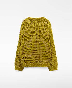 Pull oversize en maille ouverte de cupro