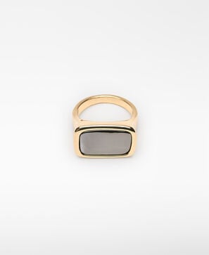 Double-lacquered signet ring woman