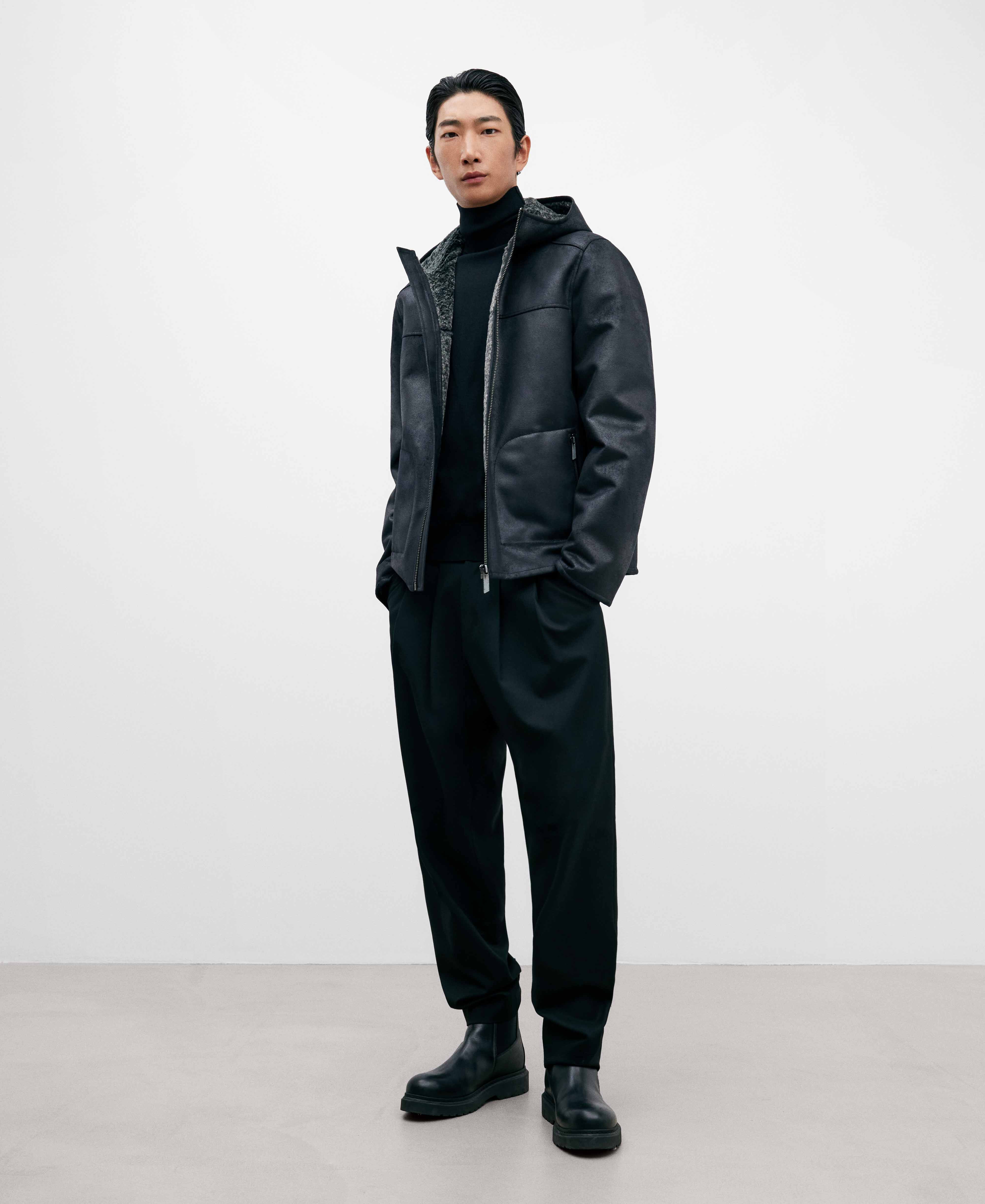 Black polyester jacket for men AD Europa