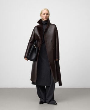 Non-Leather double-faced coat woman