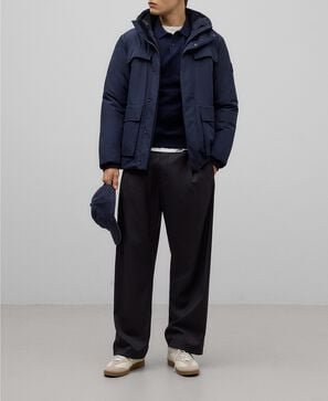 Parka acolchada azul marino hombre