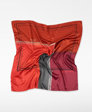 Map-printed square scarf woman