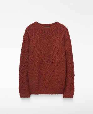 Merino wool blend boucl&eacute; sweater