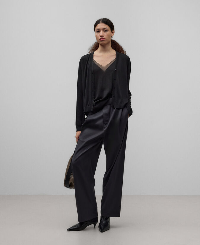 Adolfo dominguez Chaqueta punto lana merino y seda mujer