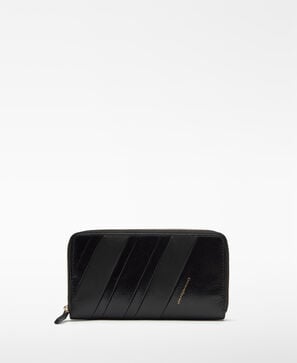 Leather patchwork large wallet